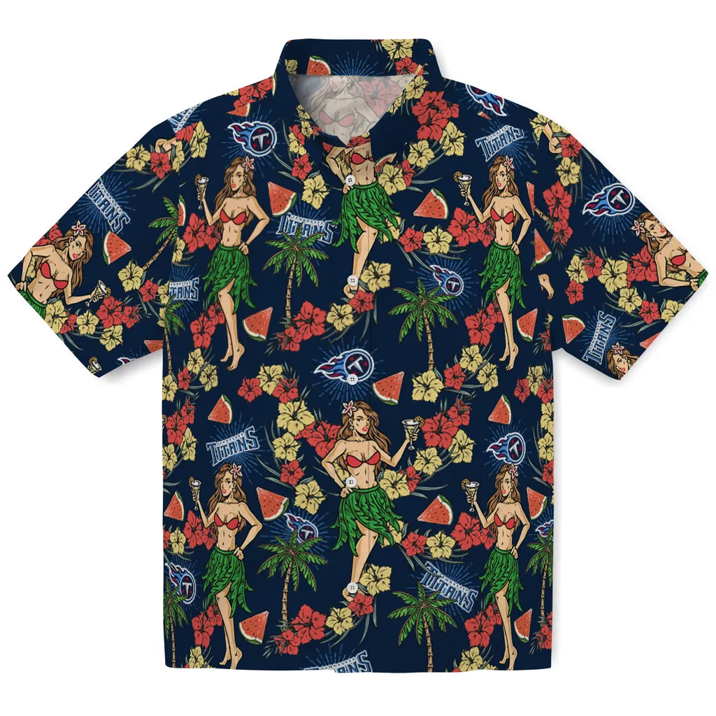 Tennessee Titans Hawaiian Shirt - Hawaiian Girls Design | Moonbestprint