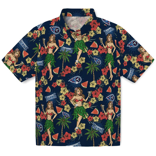 Tennessee Titans Hawaiian Shirt - Hawaiian Girls Design | Moonbestprint