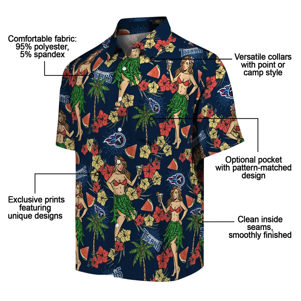 Tennessee Titans Hawaiian Shirt - Hawaiian Girls Design | Moonbestprint