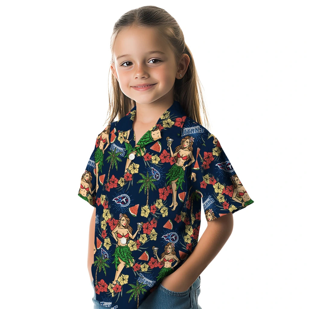 Tennessee Titans Hawaiian Shirt - Hawaiian Girls Design | Moonbestprint