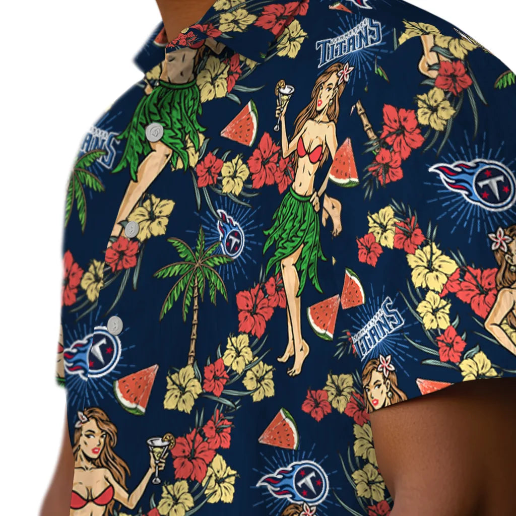 Tennessee Titans Hawaiian Shirt - Hawaiian Girls Design | Moonbestprint