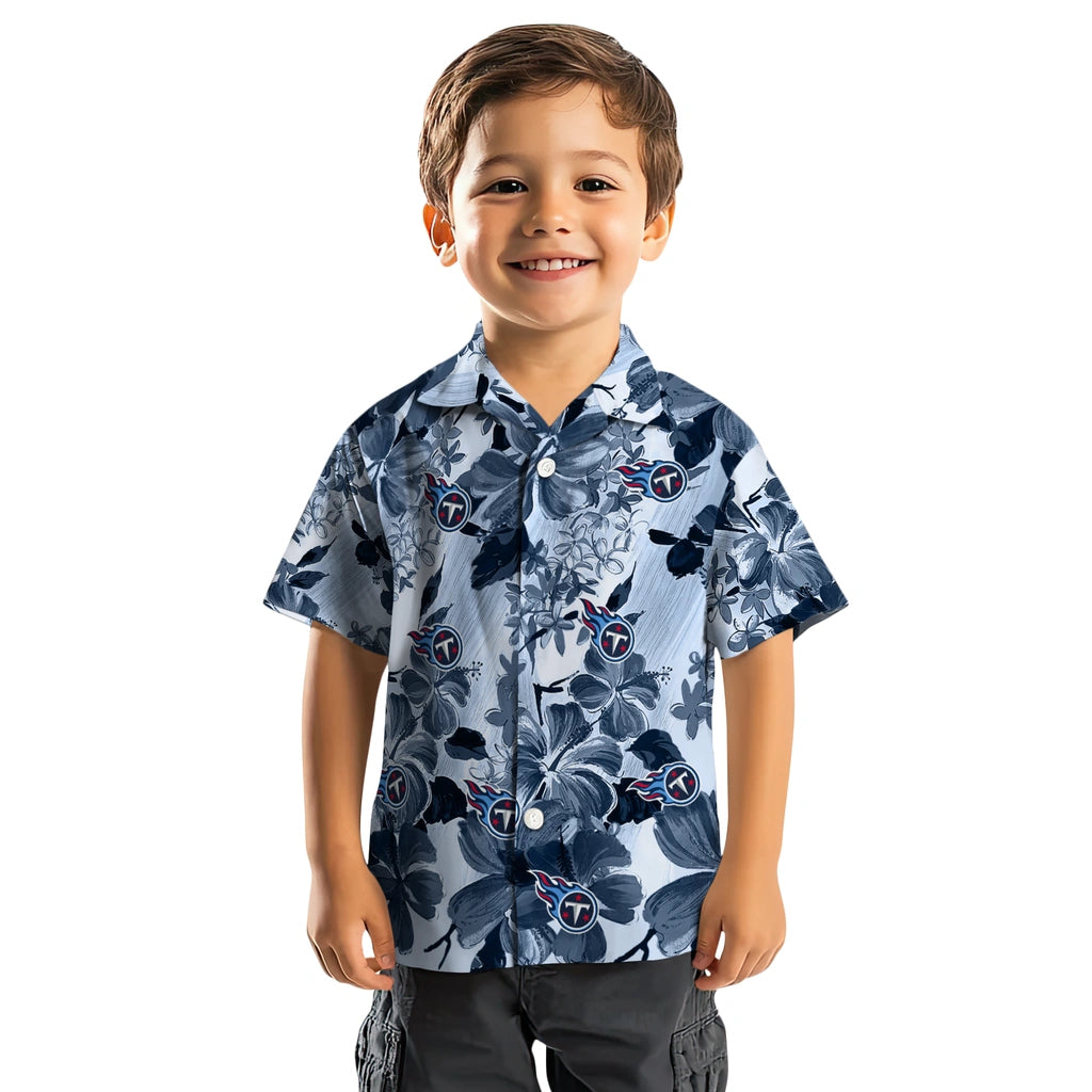 Tennessee Titans Hawaiian Shirt - Hibiscus Arrangement | Moonbestprint