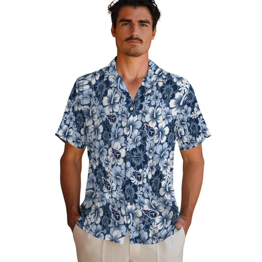 Tennessee Titans Hawaiian Shirt - Hibiscus Blooms | Moonbestprint