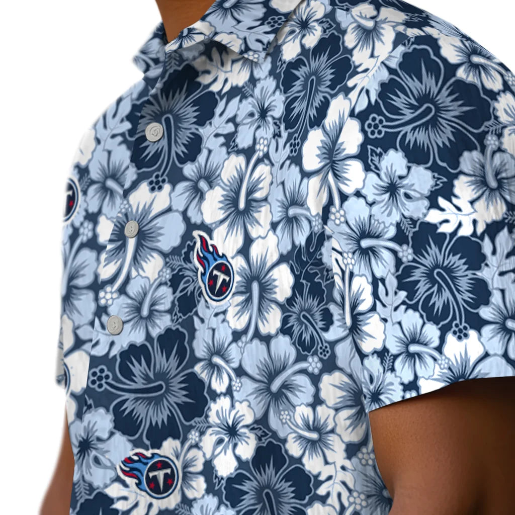 Tennessee Titans Hawaiian Shirt - Hibiscus Blooms | Moonbestprint