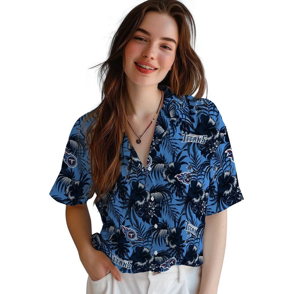 Tennessee Titans Hawaiian Shirt - Hibiscus Exotic | Moonbestprint