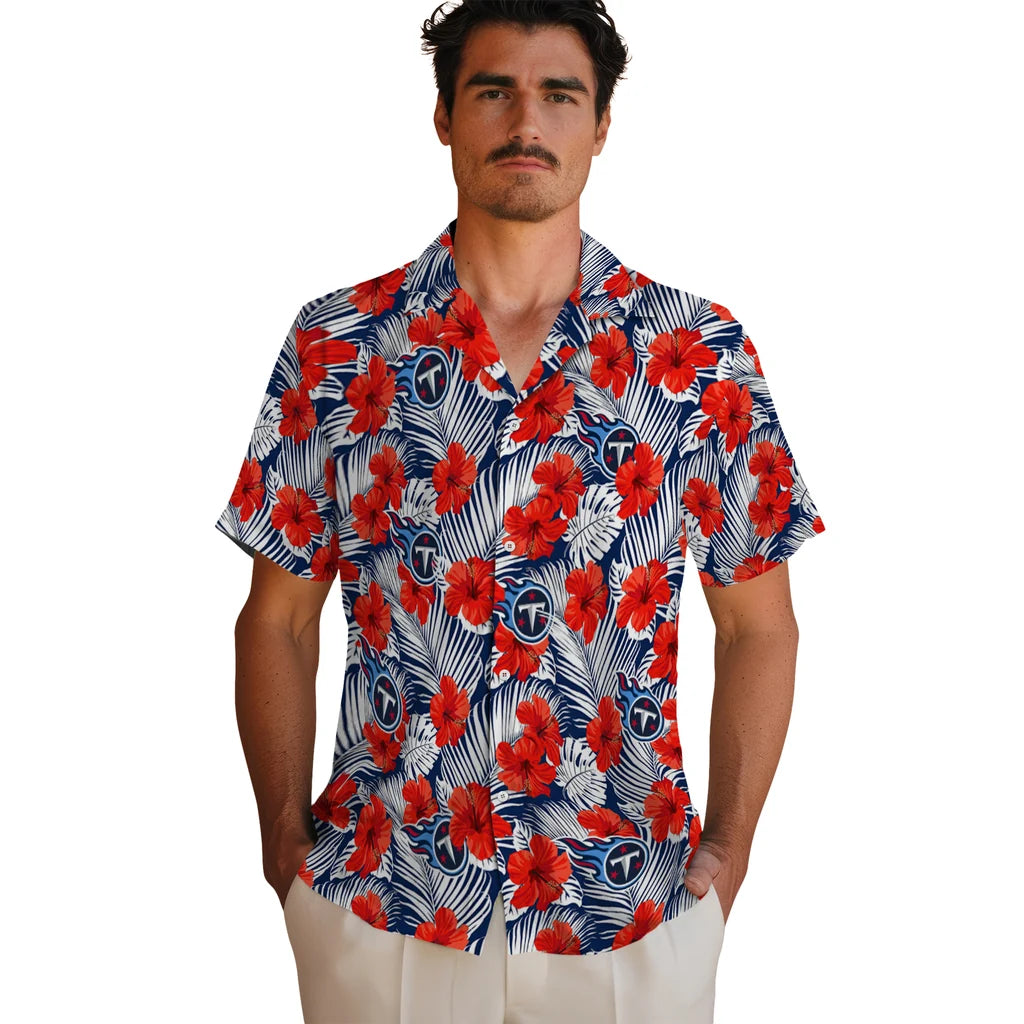 Tennessee Titans Hawaiian Shirt - Hibiscus Fiesta | Moonbestprint