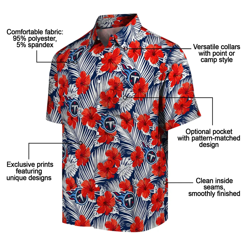 Tennessee Titans Hawaiian Shirt - Hibiscus Fiesta | Moonbestprint
