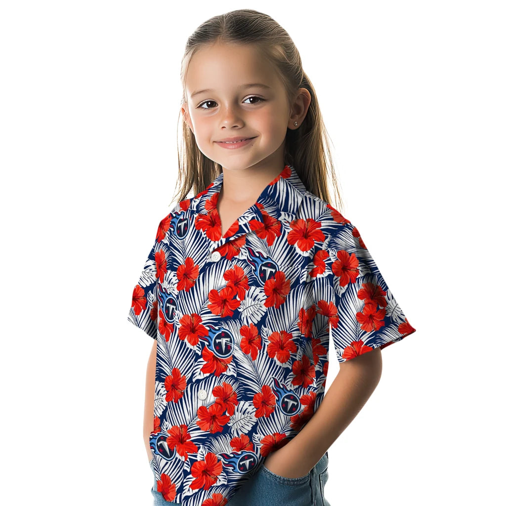 Tennessee Titans Hawaiian Shirt - Hibiscus Fiesta | Moonbestprint