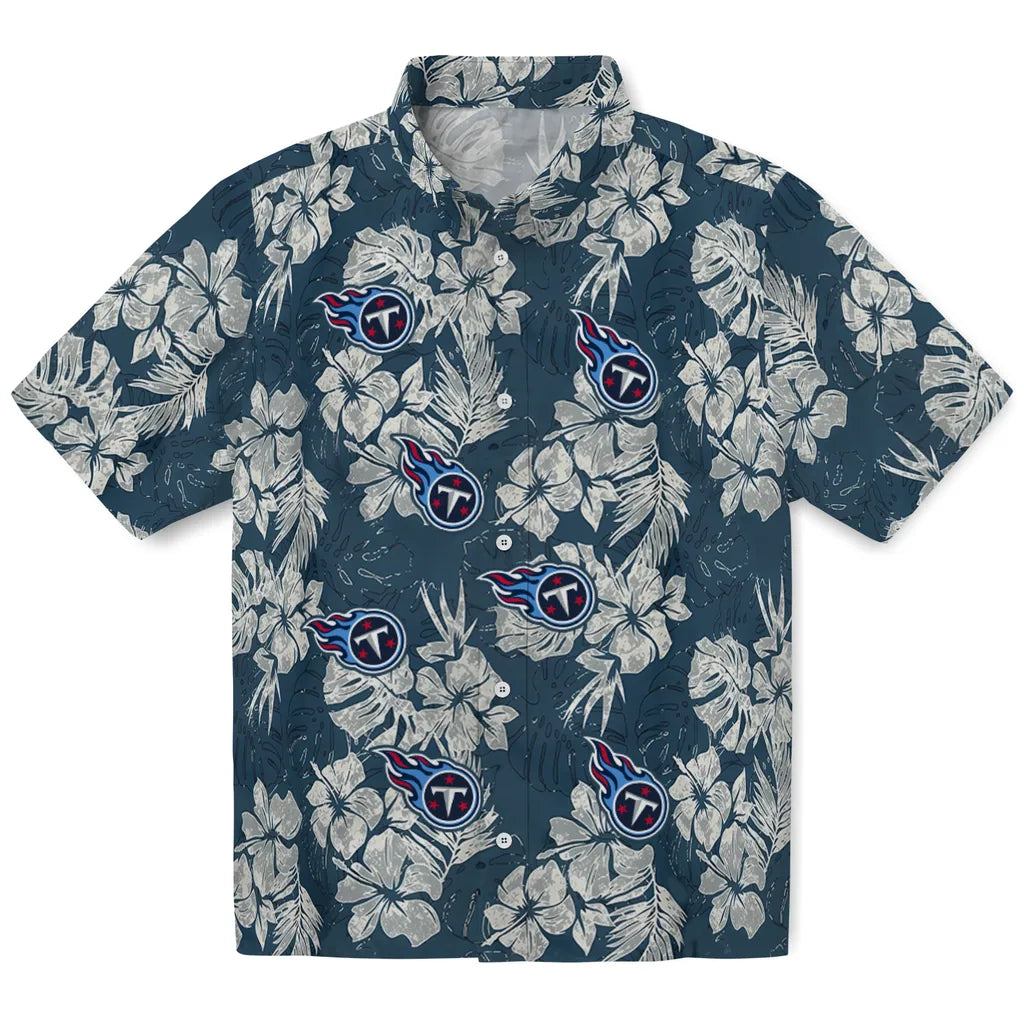 Tennessee Titans Hawaiian Shirt - Hibiscus Flowers | Moonbestprint