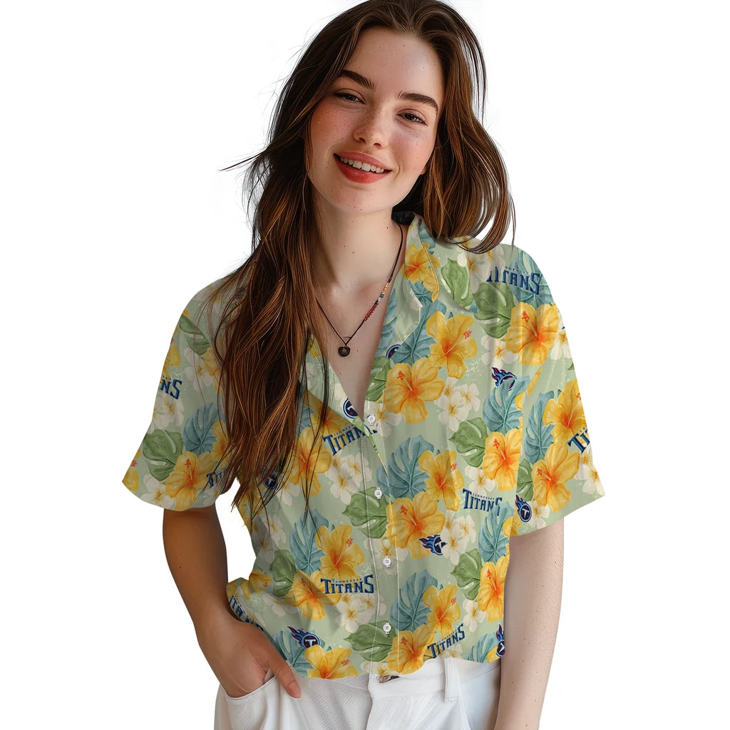 Tennessee Titans Hawaiian Shirt - Hibiscus Mood | Moonbestprint
