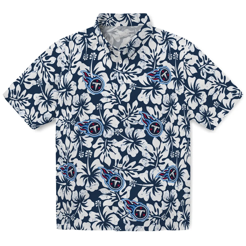 Tennessee Titans Hawaiian Shirt - Hibiscus Motif | Moonbestprint