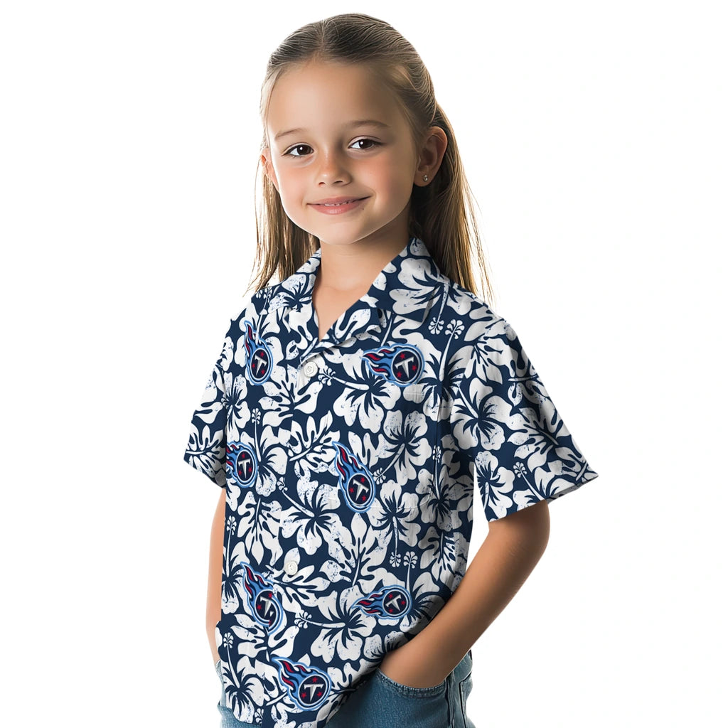 Tennessee Titans Hawaiian Shirt - Hibiscus Motif | Moonbestprint