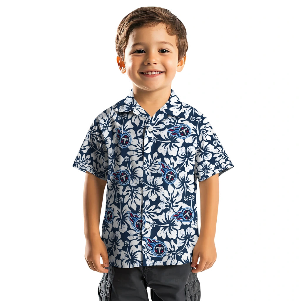 Tennessee Titans Hawaiian Shirt - Hibiscus Motif | Moonbestprint