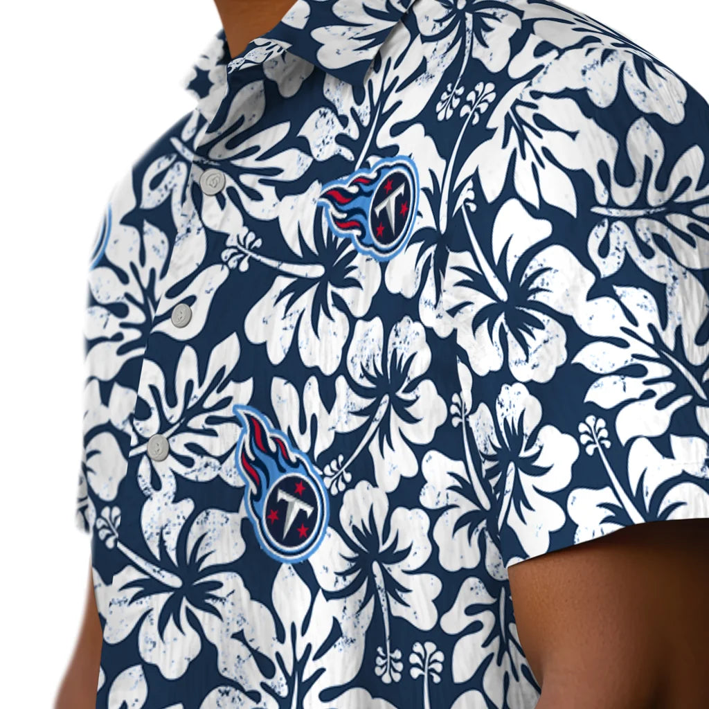 Tennessee Titans Hawaiian Shirt - Hibiscus Motif | Moonbestprint