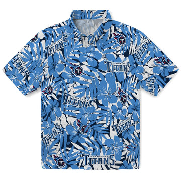 Tennessee Titans Hawaiian Shirt - Hibiscus Overlay | Moonbestprint
