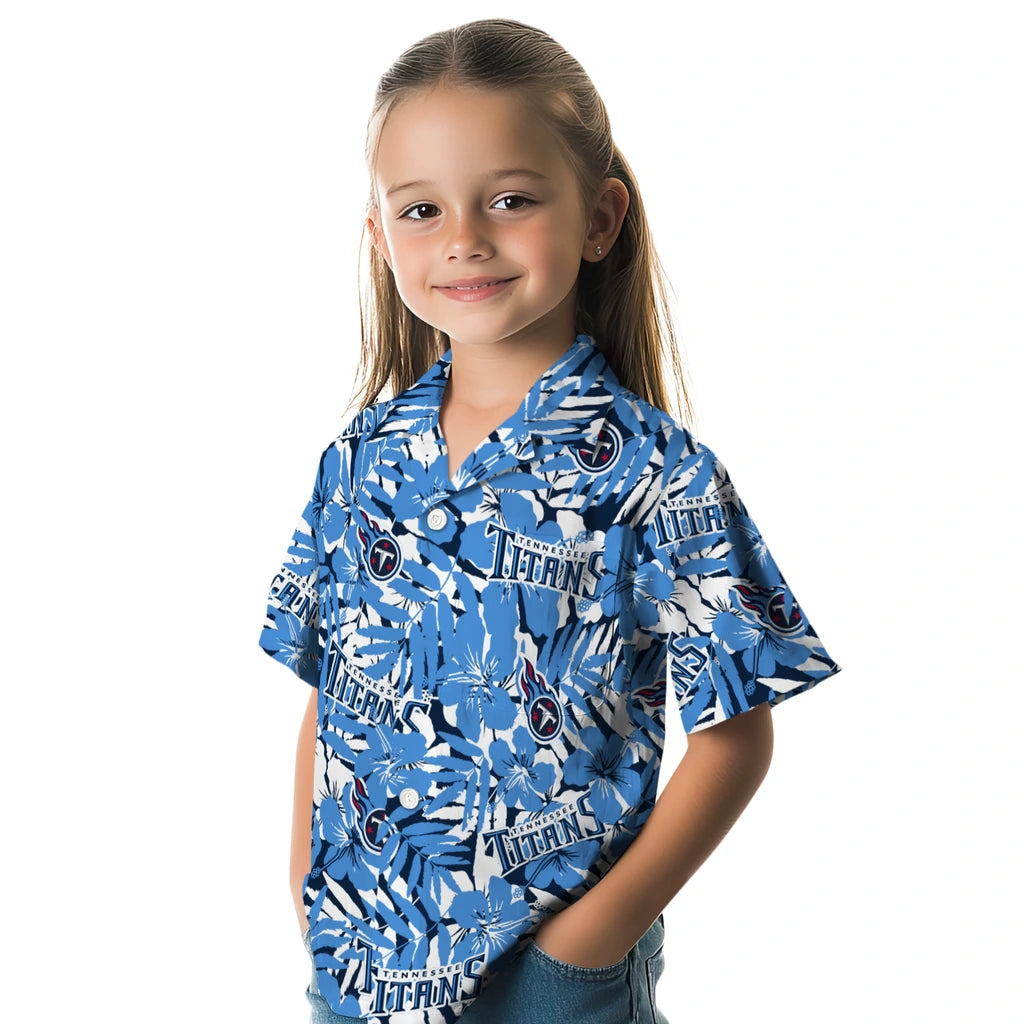 Tennessee Titans Hawaiian Shirt - Hibiscus Overlay | Moonbestprint