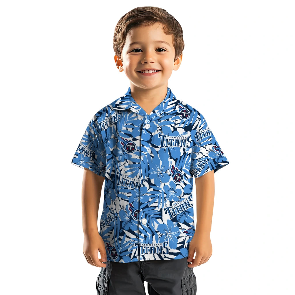 Tennessee Titans Hawaiian Shirt - Hibiscus Overlay | Moonbestprint