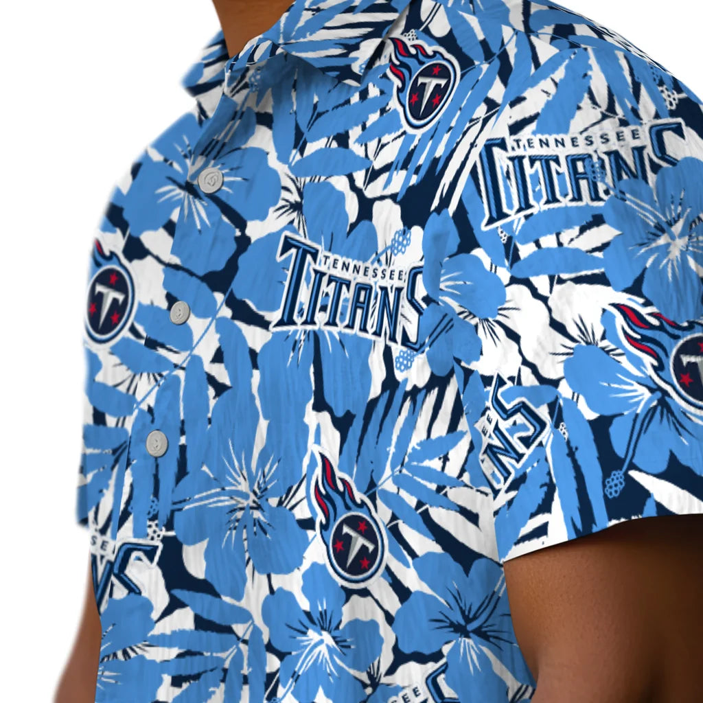 Tennessee Titans Hawaiian Shirt - Hibiscus Overlay | Moonbestprint