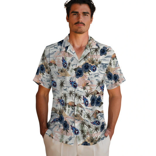 Tennessee Titans Hawaiian Shirt - Hibiscus Seaside | Moonbestprint