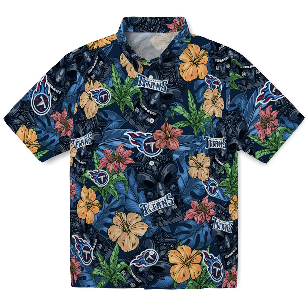 Tennessee Titans Hawaiian Shirt - Hibiscus Tiki Jungle | Moonbestprint