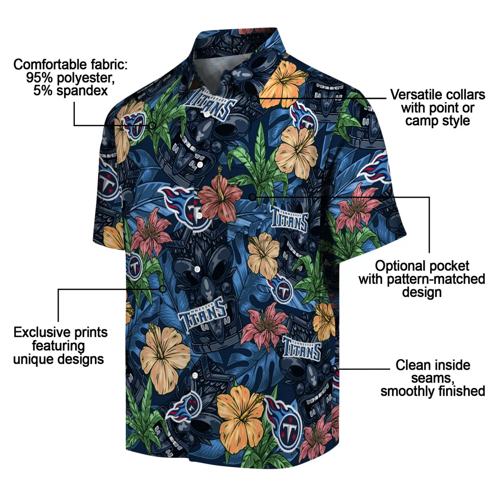 Tennessee Titans Hawaiian Shirt - Hibiscus Tiki Jungle | Moonbestprint