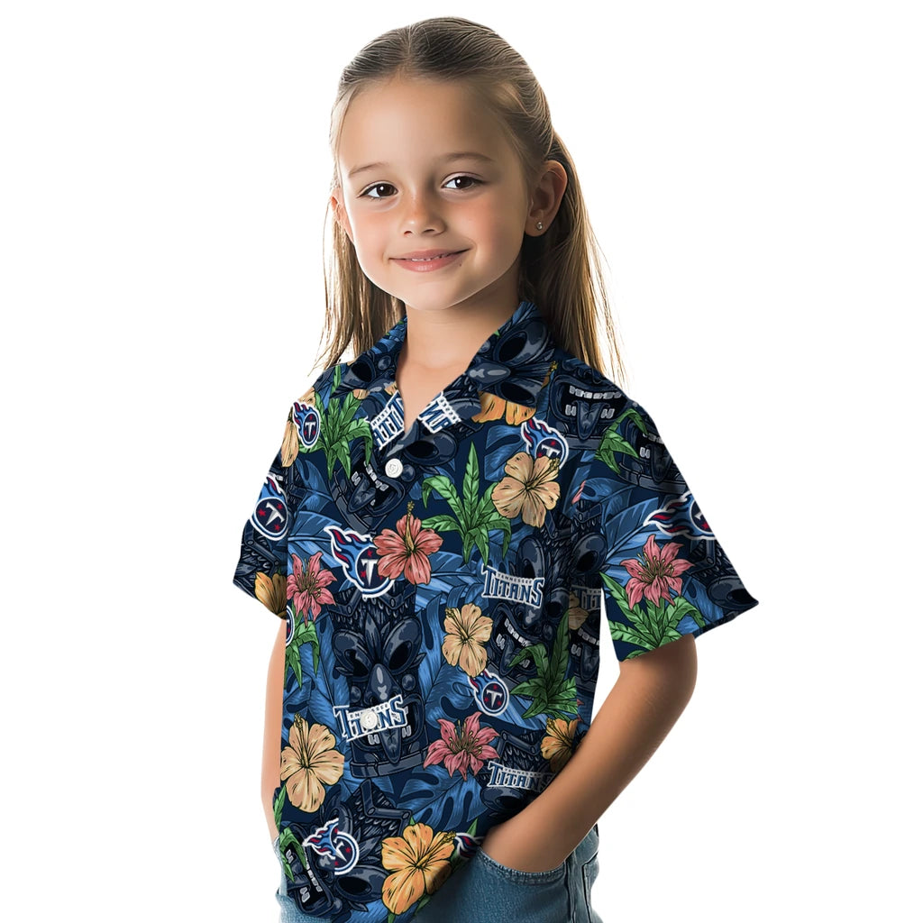 Tennessee Titans Hawaiian Shirt - Hibiscus Tiki Jungle | Moonbestprint