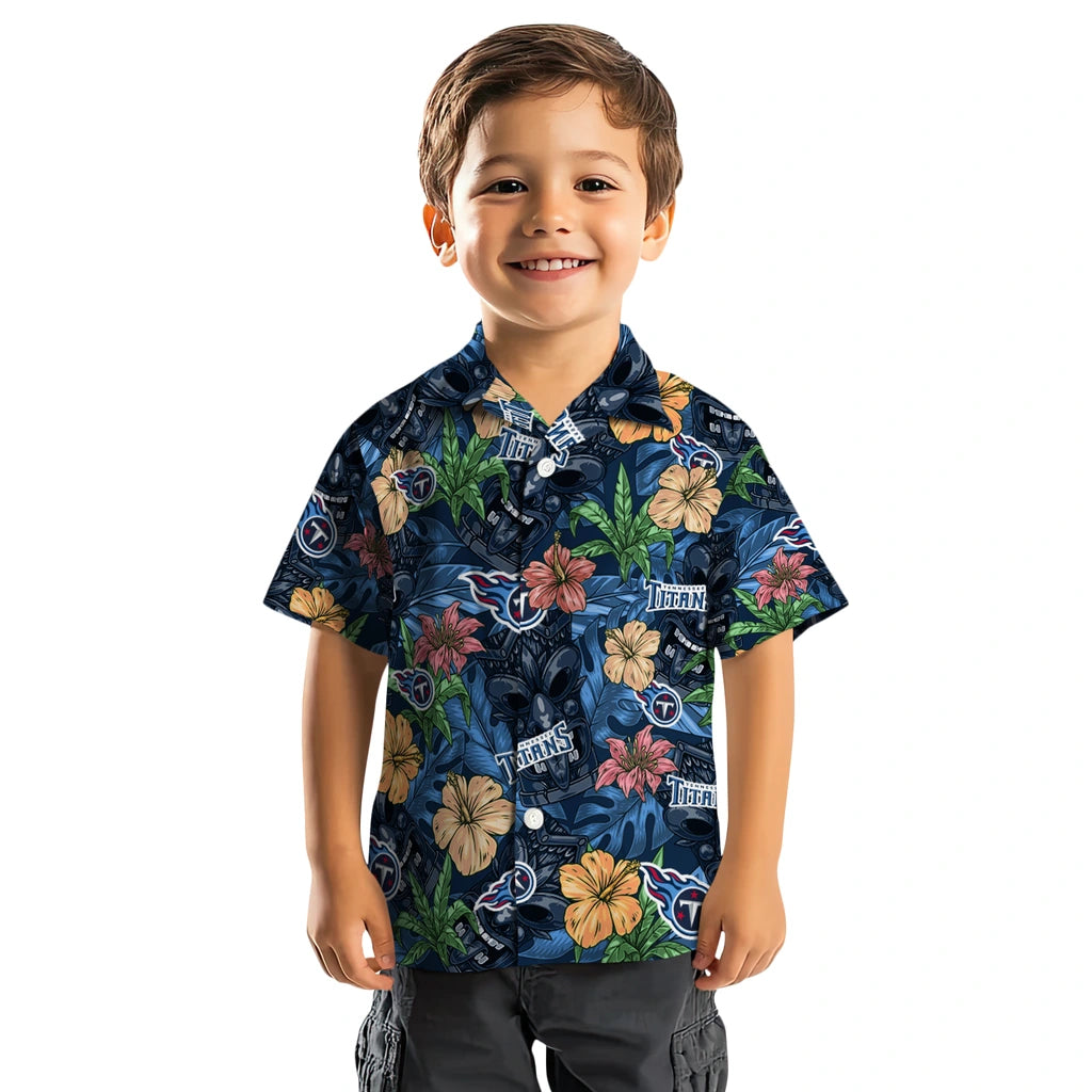 Tennessee Titans Hawaiian Shirt - Hibiscus Tiki Jungle | Moonbestprint