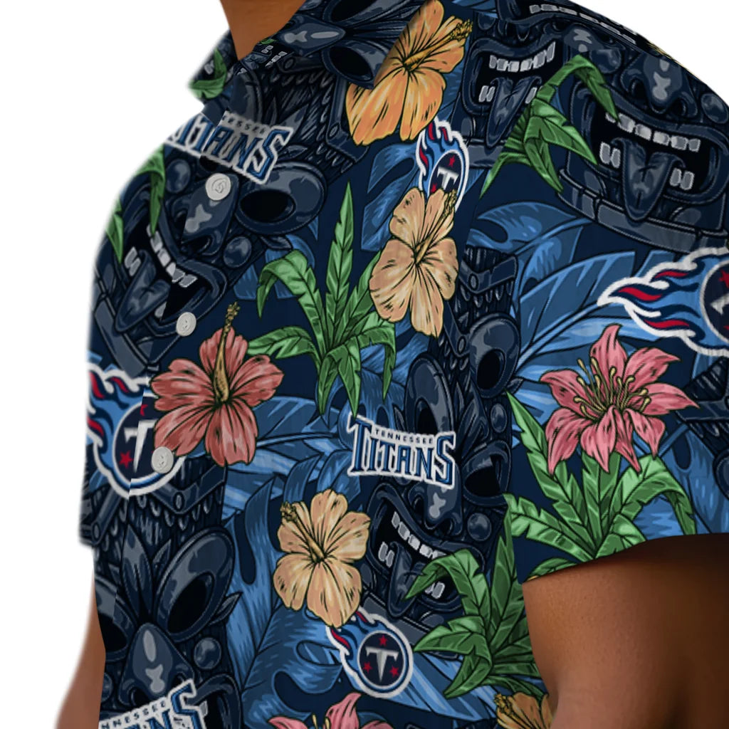 Tennessee Titans Hawaiian Shirt - Hibiscus Tiki Jungle | Moonbestprint