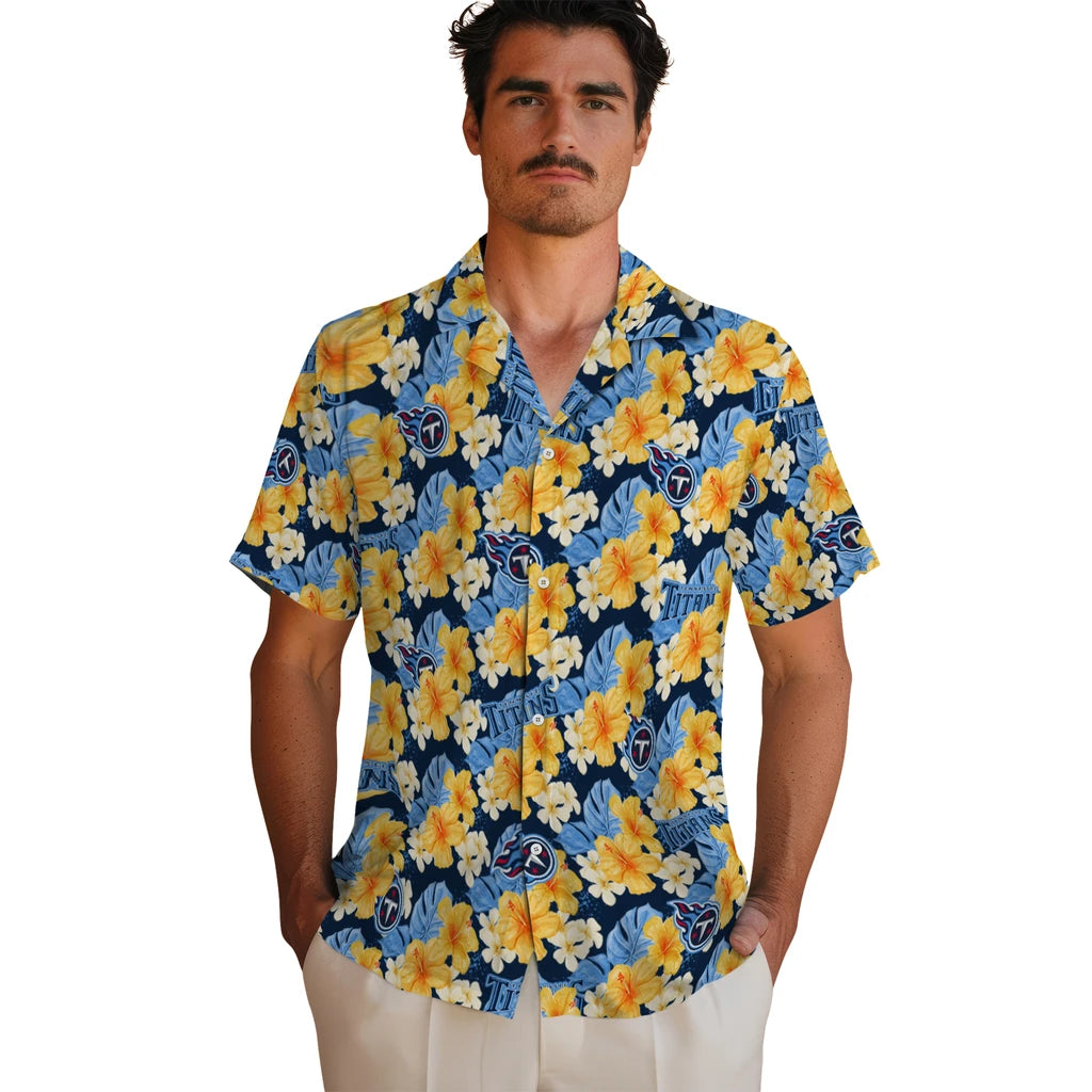 Tennessee Titans Hawaiian Shirt - Hibiscus Tropics | Moonbestprint