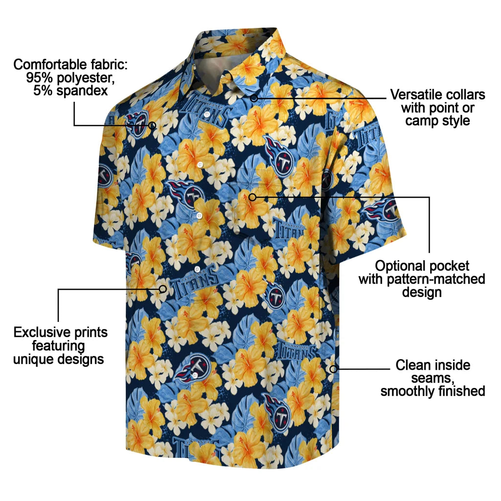 Tennessee Titans Hawaiian Shirt - Hibiscus Tropics | Moonbestprint