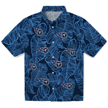 Tennessee Titans Hawaiian Shirt - Leaf Outline | Moonbestprint