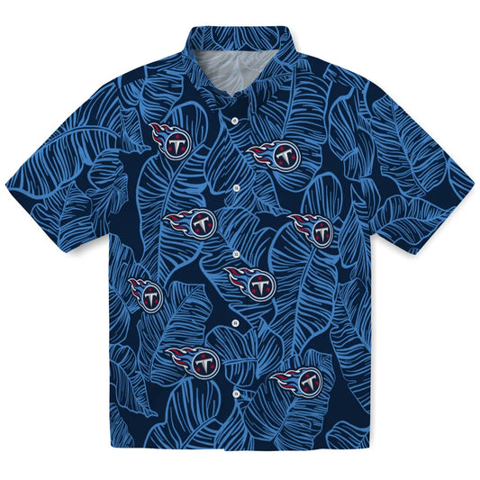 Tennessee Titans Hawaiian Shirt - Leaf Outline | Moonbestprint