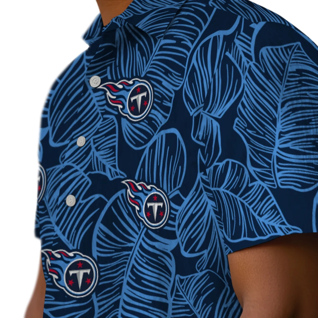 Tennessee Titans Hawaiian Shirt - Leaf Outline | Moonbestprint