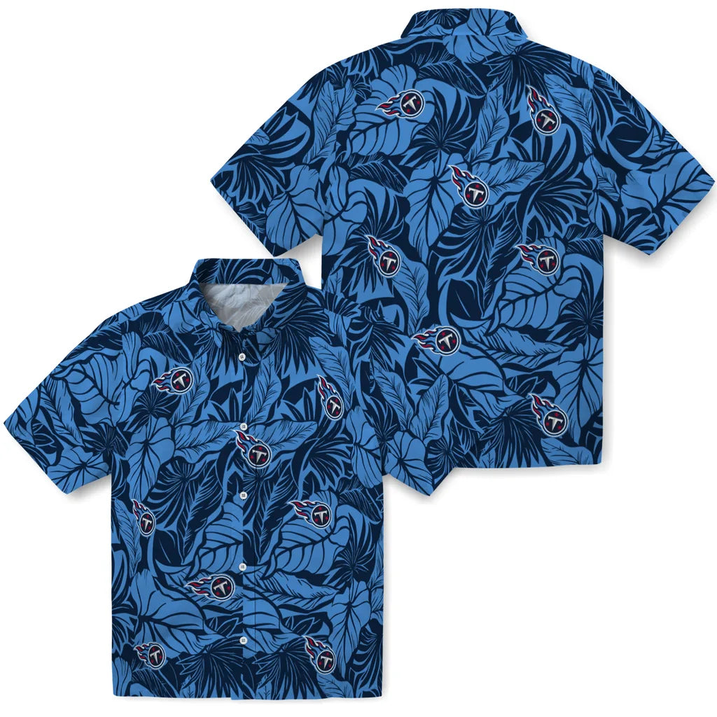 Tennessee Titans Hawaiian Shirt - Monstera Layer | Moonbestprint