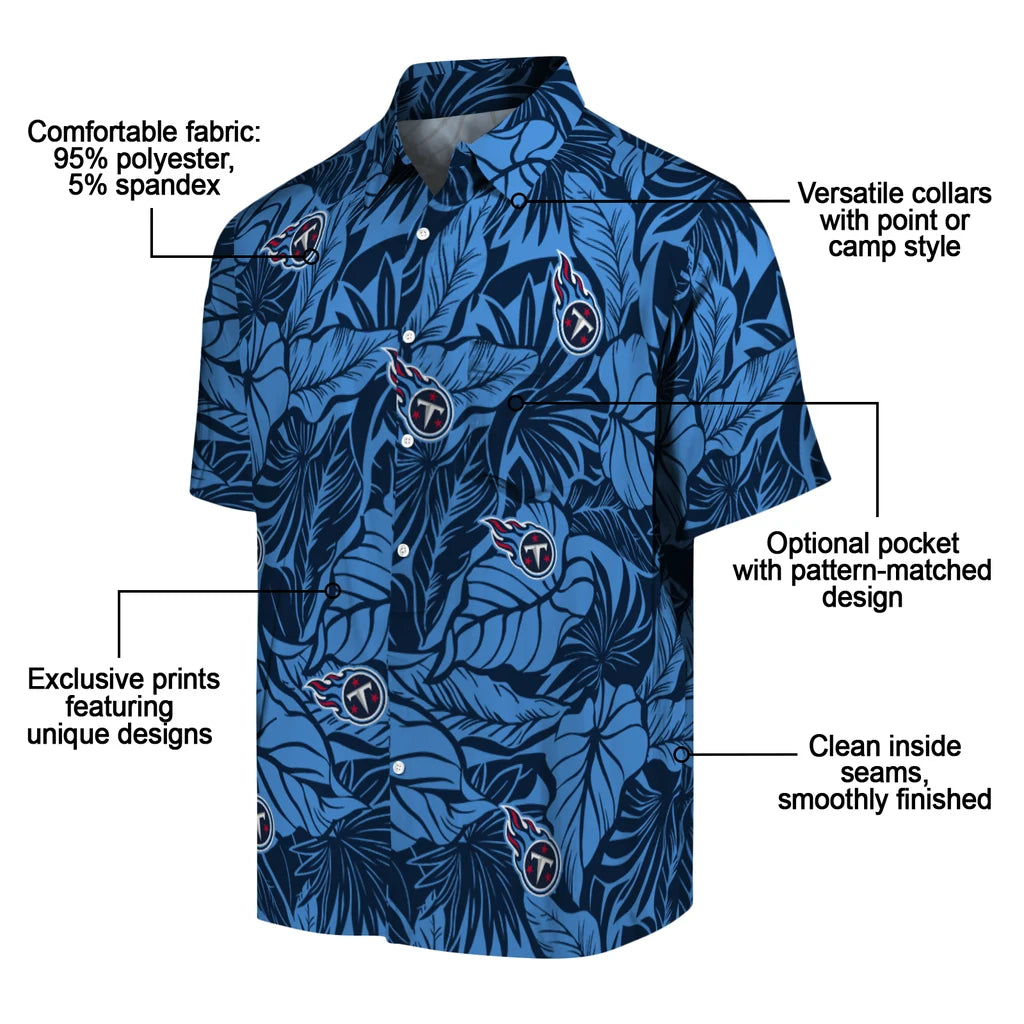 Tennessee Titans Hawaiian Shirt - Monstera Layer | Moonbestprint