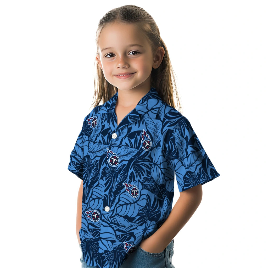 Tennessee Titans Hawaiian Shirt - Monstera Layer | Moonbestprint