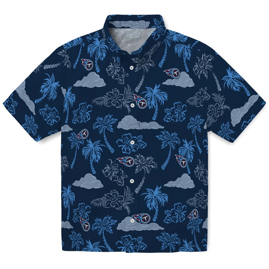 Tennessee Titans Hawaiian Shirt - Palm And Clouds | Moonbestprint