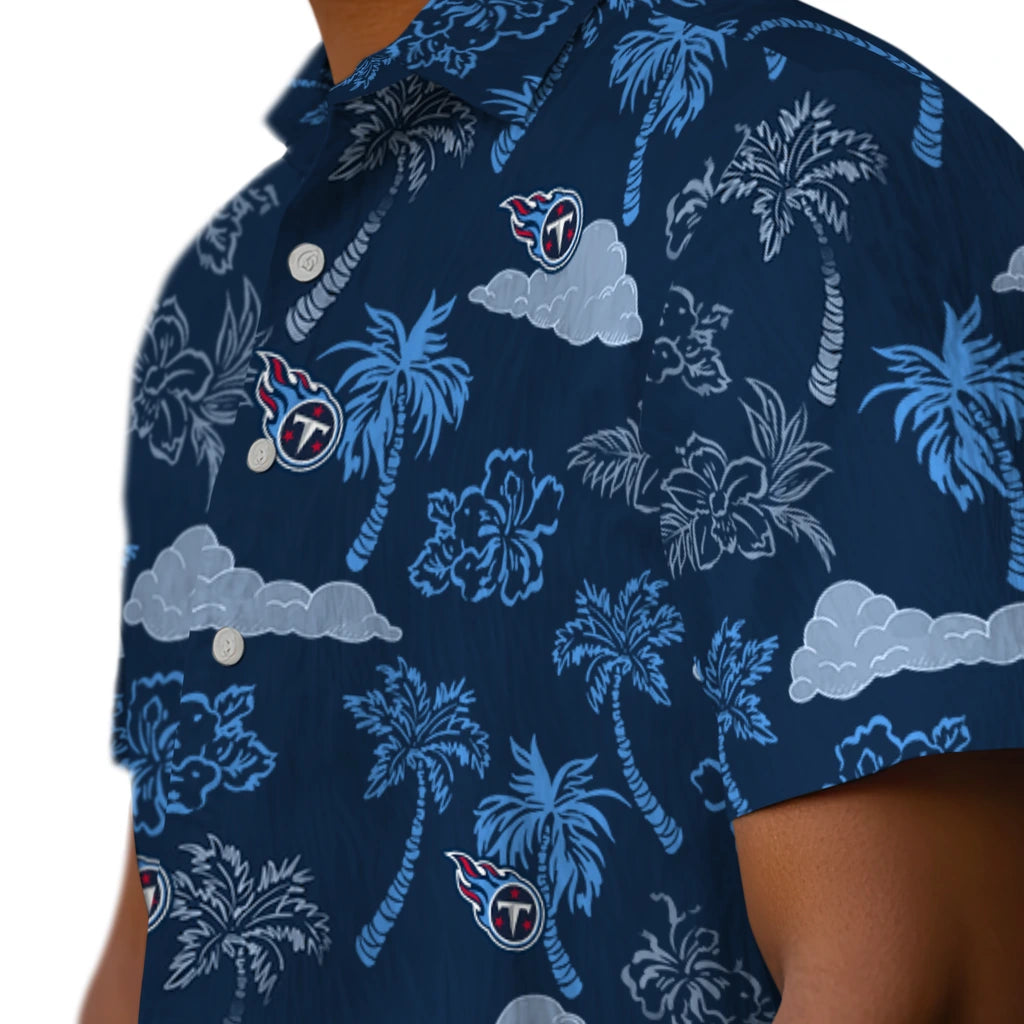 Tennessee Titans Hawaiian Shirt - Palm And Clouds | Moonbestprint