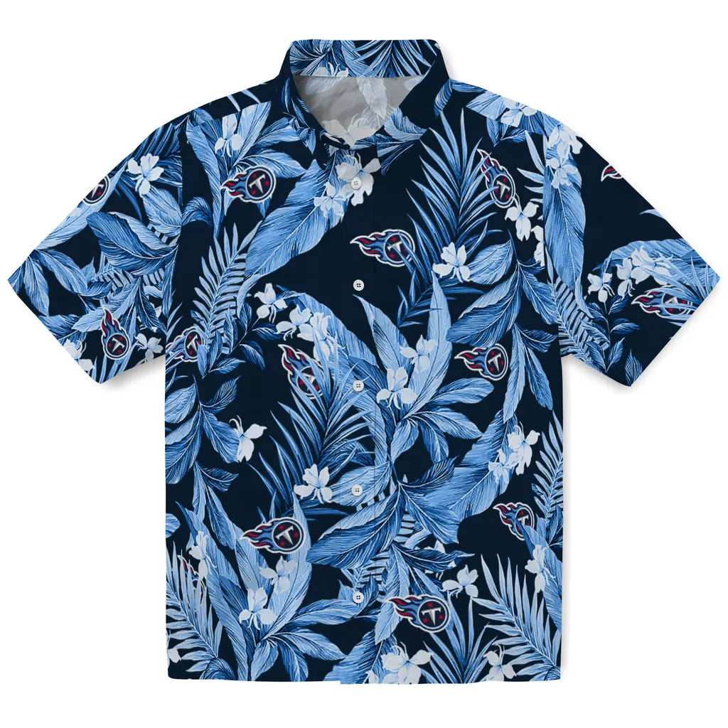 Tennessee Titans Hawaiian Shirt - Palm Leaves | Moonbestprint