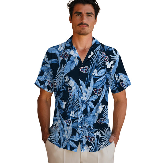 Tennessee Titans Hawaiian Shirt - Palm Leaves | Moonbestprint