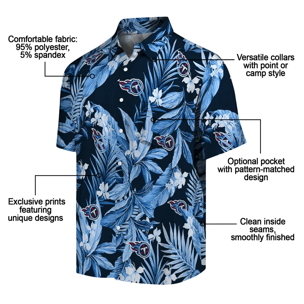 Tennessee Titans Hawaiian Shirt - Palm Leaves | Moonbestprint