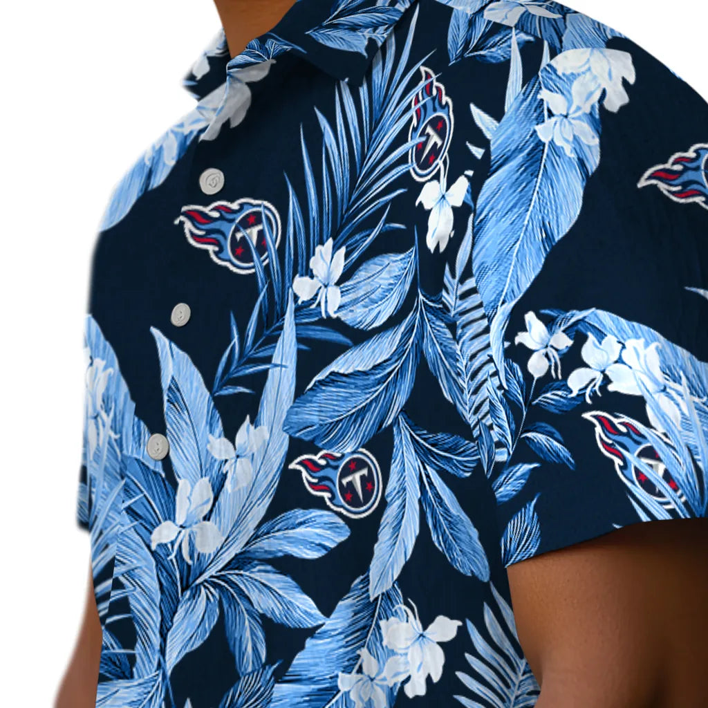 Tennessee Titans Hawaiian Shirt - Palm Leaves | Moonbestprint