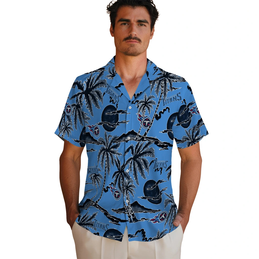 Tennessee Titans Hawaiian Shirt - Palm Sunset | Moonbestprint