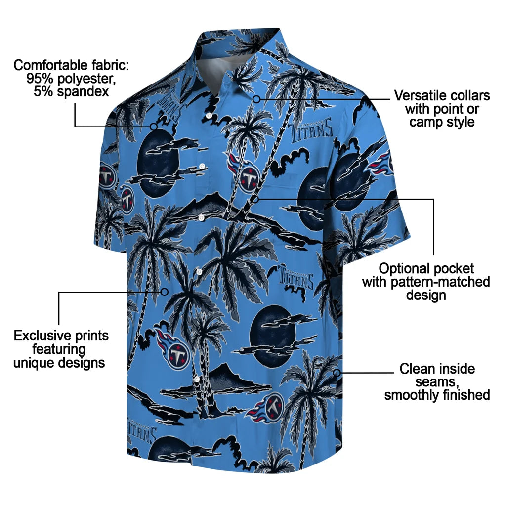 Tennessee Titans Hawaiian Shirt - Palm Sunset | Moonbestprint
