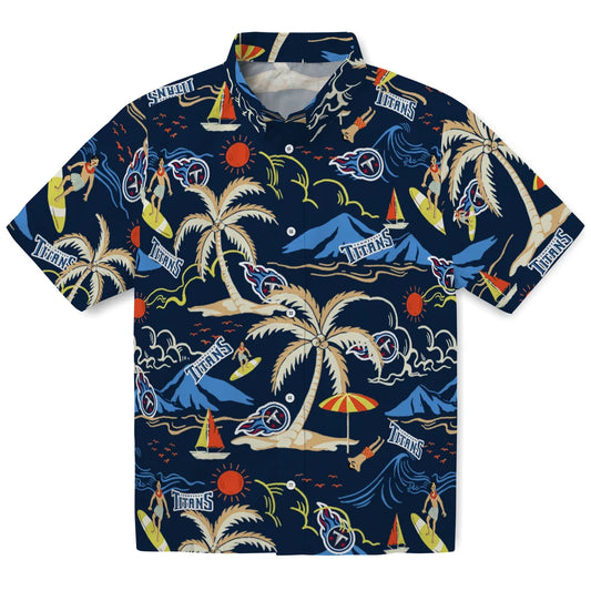 Tennessee Titans Hawaiian Shirt - Palm Tree Island | Moonbestprint