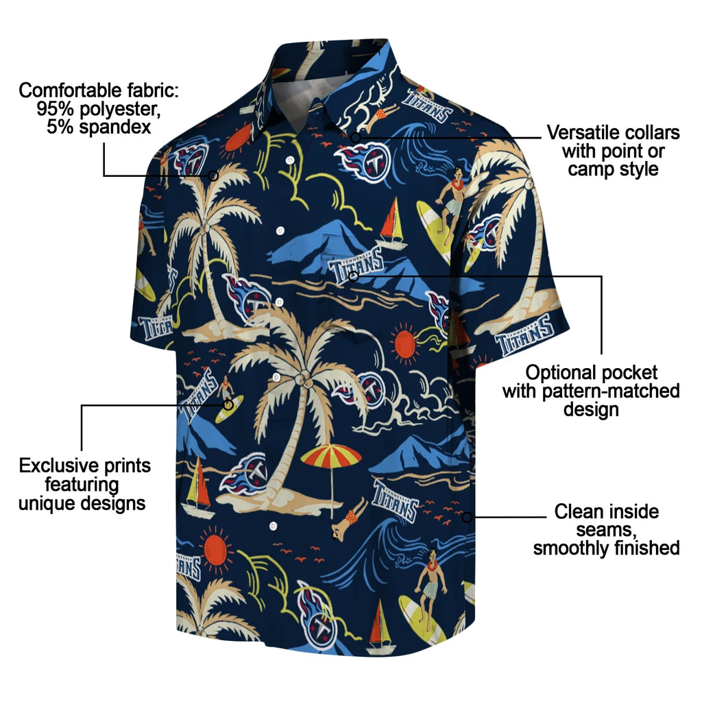 Tennessee Titans Hawaiian Shirt - Palm Tree Island | Moonbestprint