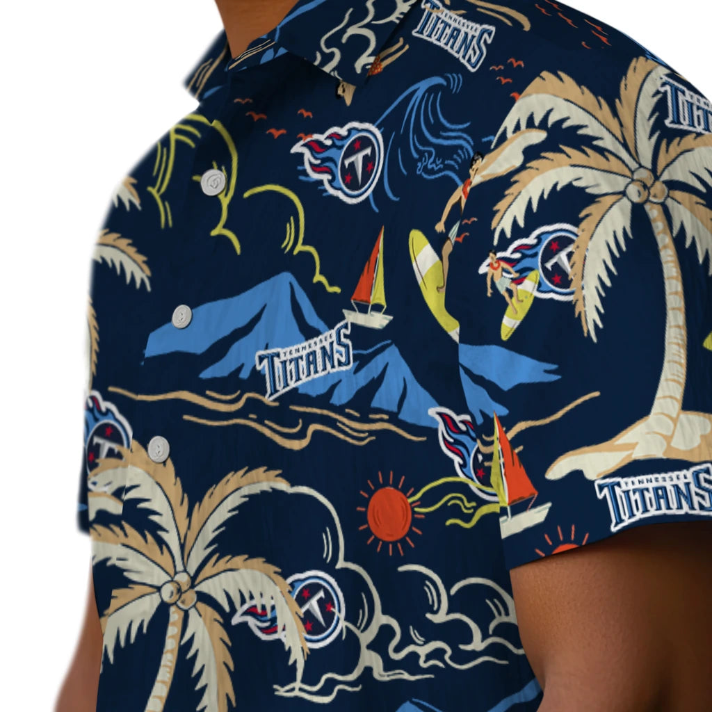 Tennessee Titans Hawaiian Shirt - Palm Tree Island | Moonbestprint