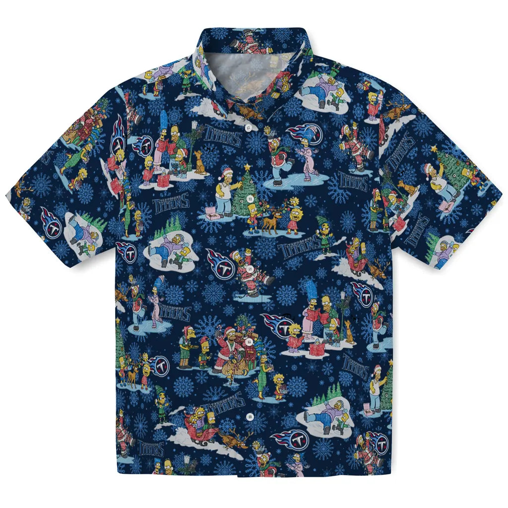 Tennessee Titans Hawaiian Shirt - Simpsons Christmas | Moonbestprint
