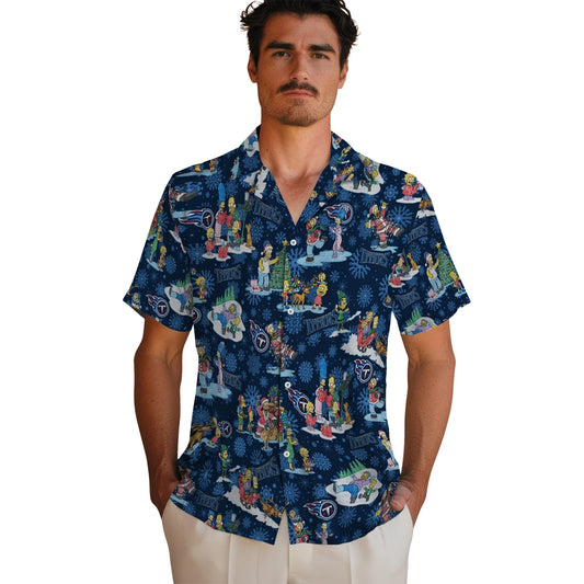 Tennessee Titans Hawaiian Shirt - Simpsons Christmas | Moonbestprint
