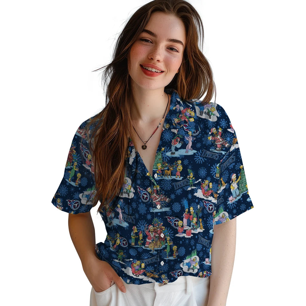 Tennessee Titans Hawaiian Shirt - Simpsons Christmas | Moonbestprint